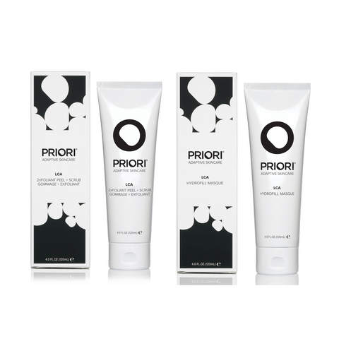 PRIORI Skin Health Duo a potent combo of at home microdermabrasion and moisturizing face mask.