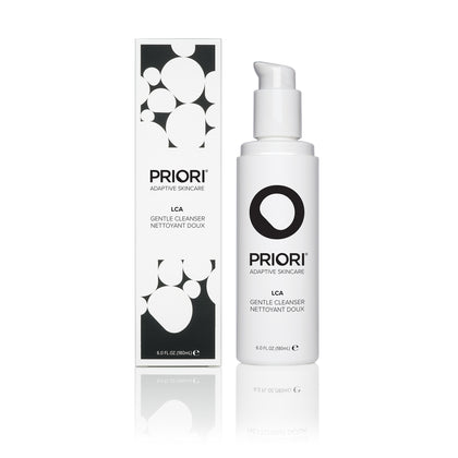 PRIORI LCA Daily Gentle Facial Cleanser pH-correct Lactic Acid and essential antioxidant vitamins A, C, E & Pro-vitamin A for advanced moisturization, multi-layer skin renewal and antioxidant protection in packaging
